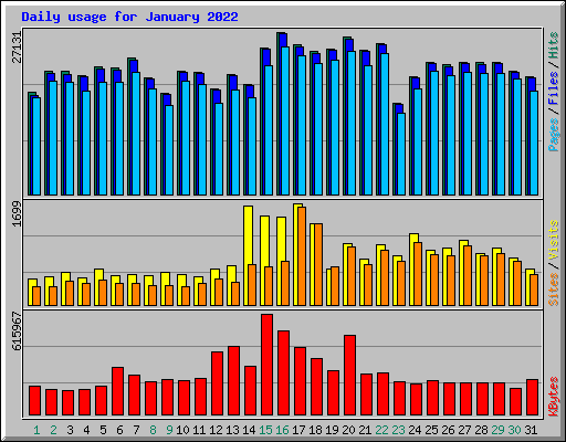 Daily usage for January 2022